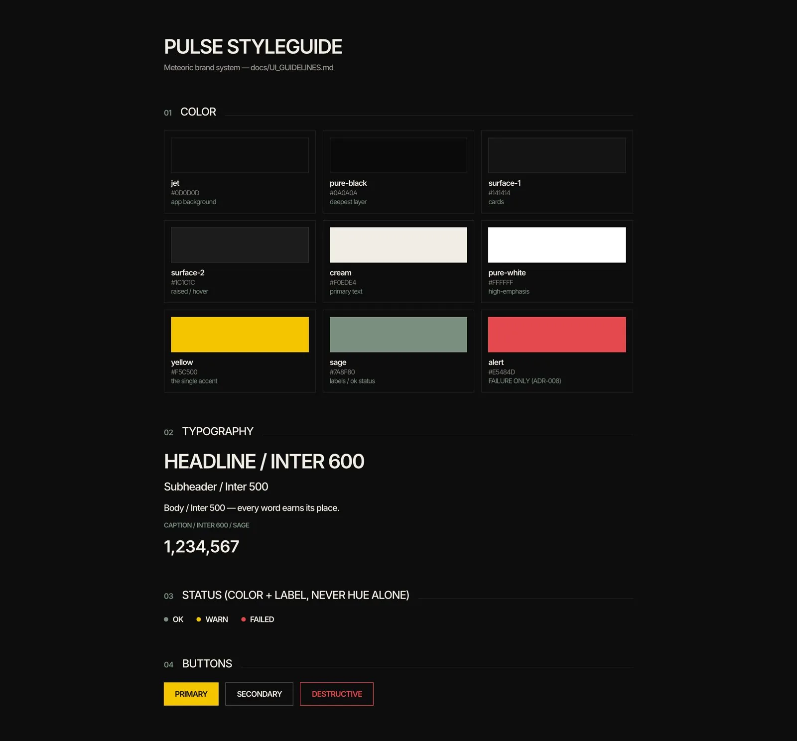 Meteoric Pulse style guide